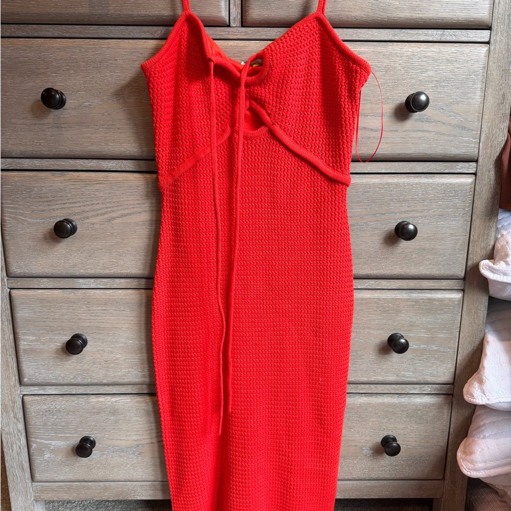 NWT House of Harlow 1960 Red Spaghetti Strap Bodycon Dress